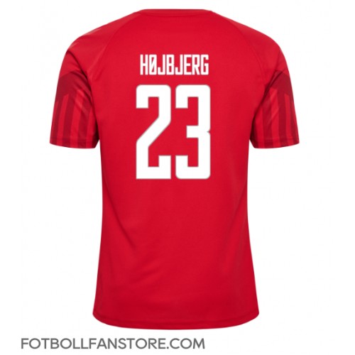 Danmark Pierre-Emile Hojbjerg #23 Hemma matchtröja VM 2022 Kortärmad Billigt